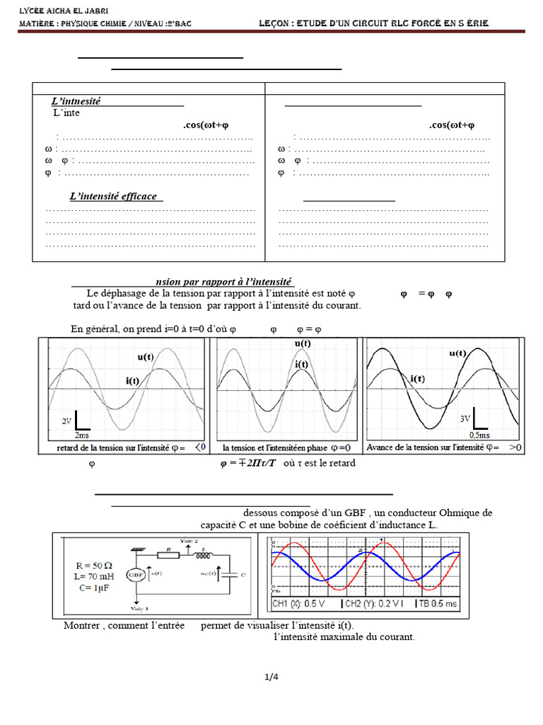 4-rlc Forcé | PDF | Puissance (physique) | Résonance