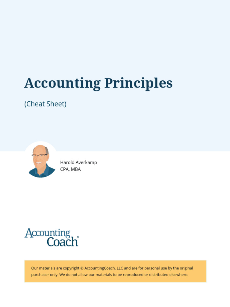 6.2 Accounting Principles Cheat Sheet | PDF | Generally Accepted ...