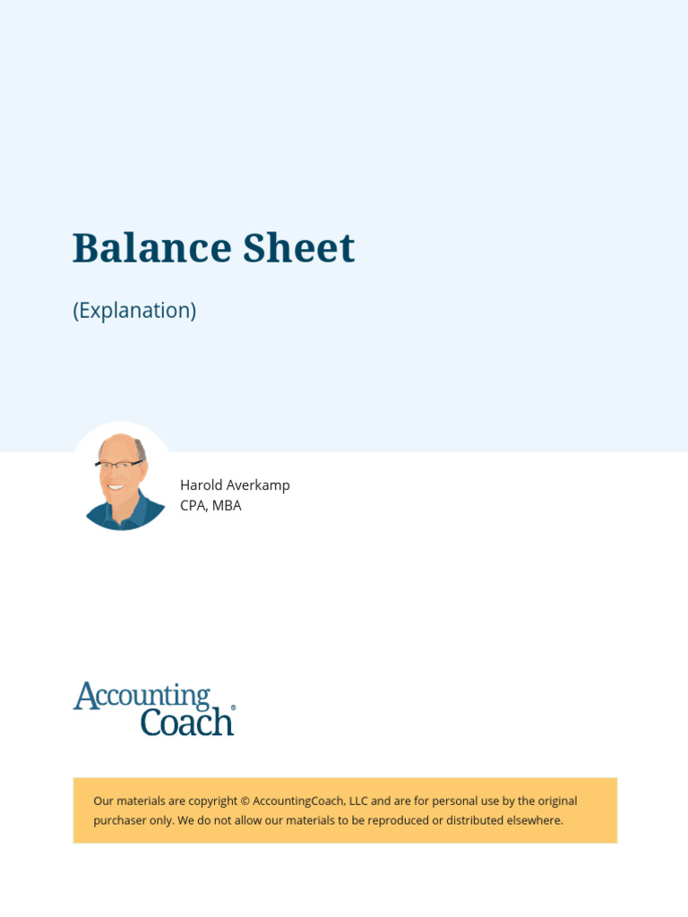 10 Balance Sheet Explanation | PDF | Balance Sheet | Debits And Credits