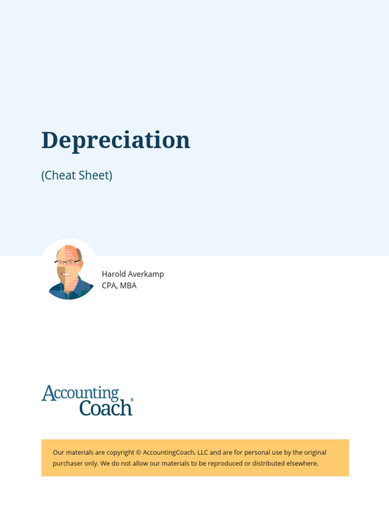 19.1 Depreciation Cheat Sheet | PDF | Depreciation | Book Value