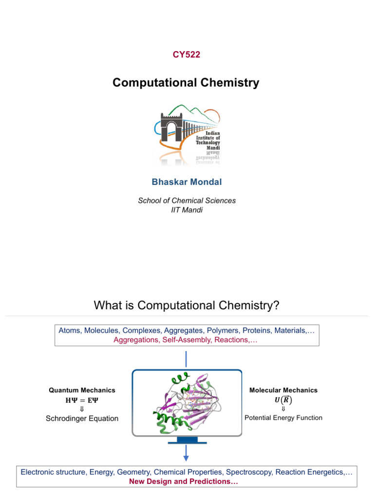 Lecture-1 | PDF | Computational Chemistry | Molecules