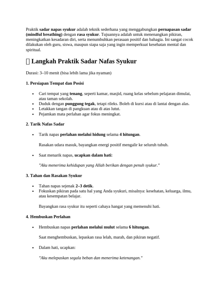 Sadar Nafas Syukur | PDF