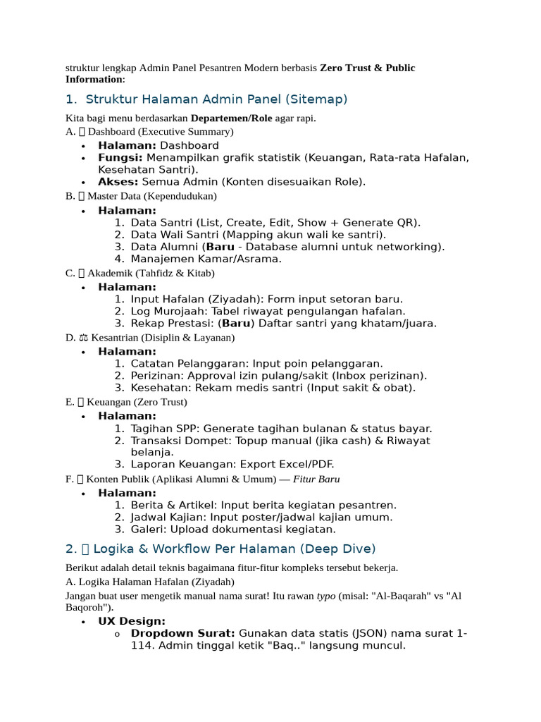 Struktur Lengkap Admin Panel | PDF