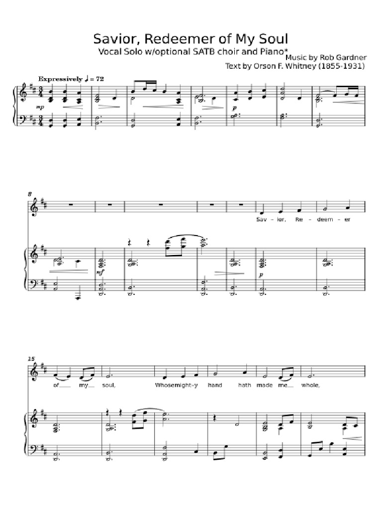 Savior Reedemer of My Soul | PDF