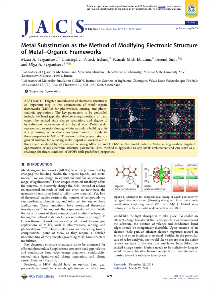 Syzgantseva Et Al 2019 Metal Substitution as the Method of Modifying ...