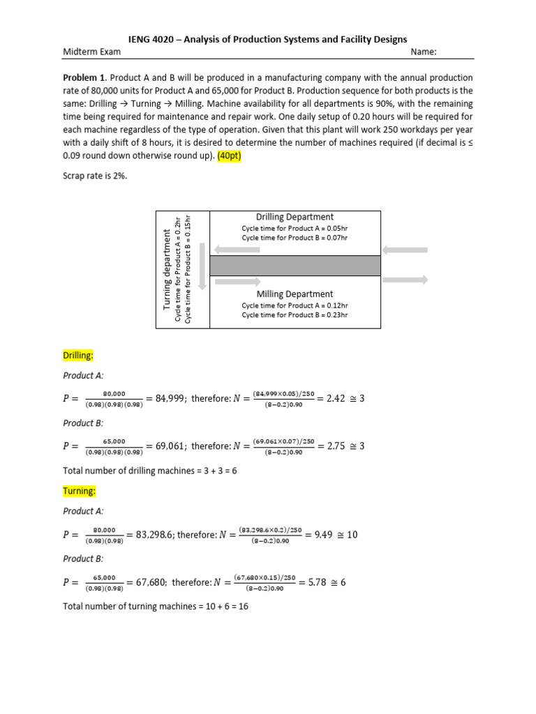 IENG4020 Midterm Solutions | PDF