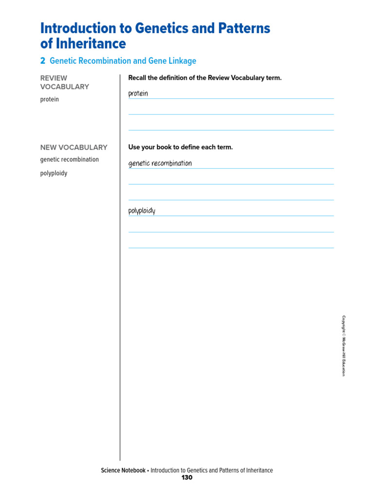 Science Notebook_ Genetic Recombination and Gene Linkage-Student | PDF ...