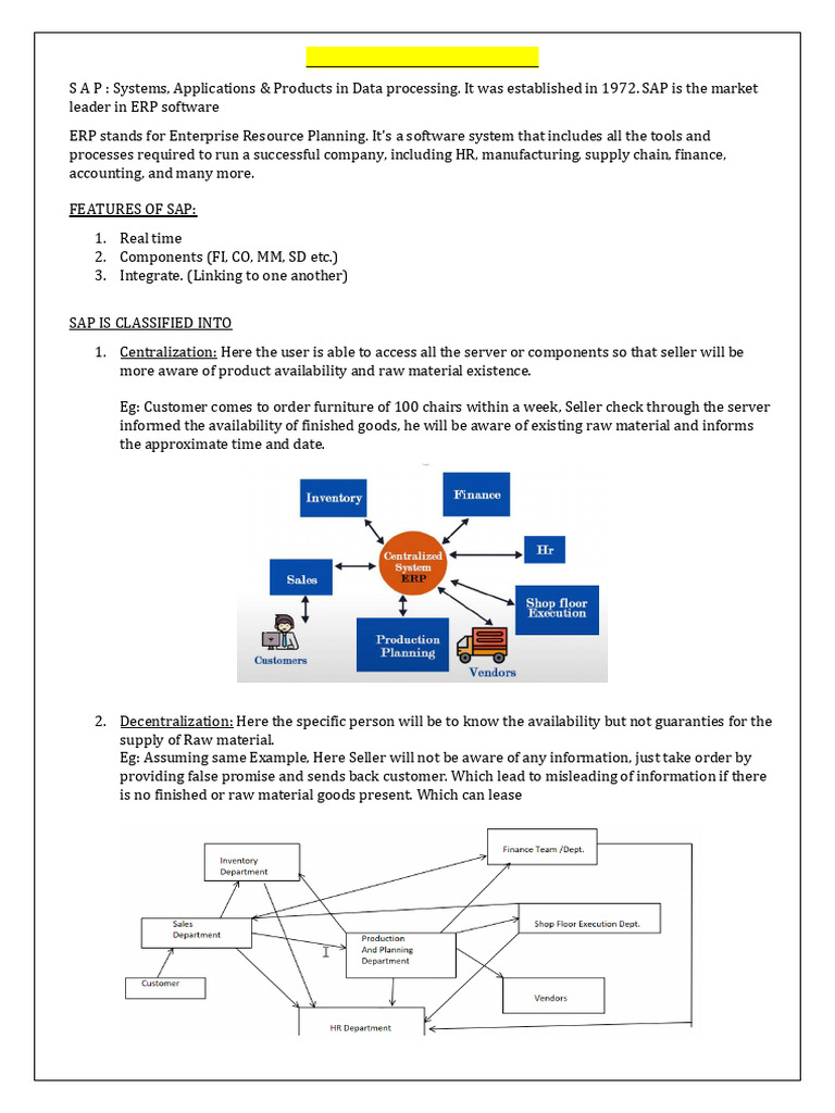 Introduction To SAP | PDF | Computing | Information Technology