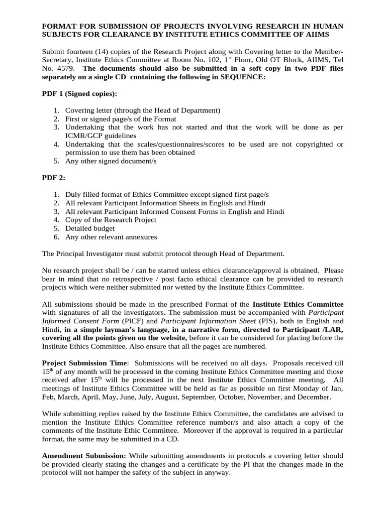 Format of Institution Ethics Committee 09032013 | PDF | Health Care ...