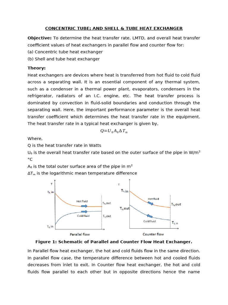 1.Concentric Tube and Shell and Tube Heat Exchanger | PDF | Heat ...