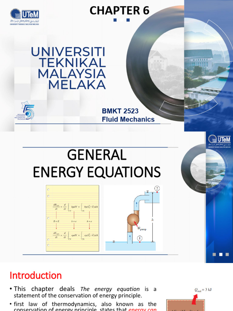 Chapter 6 - General Energy Equation | PDF | Fluid Dynamics | Heat
