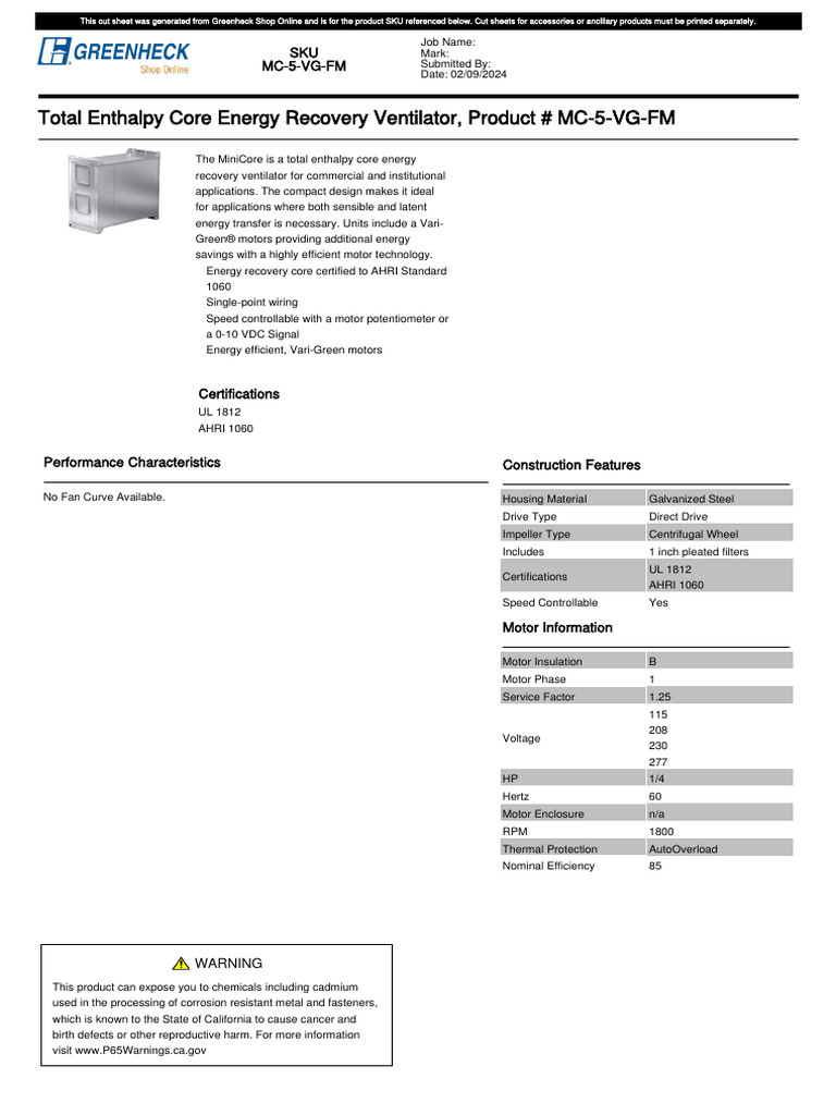 GreenheckShop ProductCutSheet MC 5 VG FM 20240209114805 | PDF ...