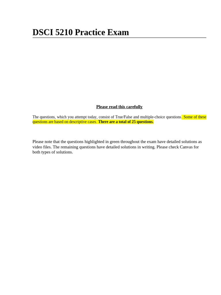 DSCI 5210 Sample Midterm Exam | PDF | Function (Mathematics) | Demand