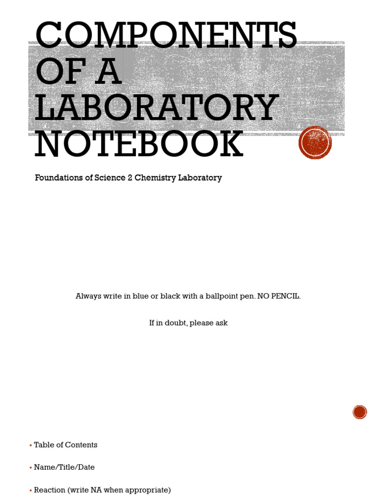 Components of A Lab Book FoS 2. | PDF