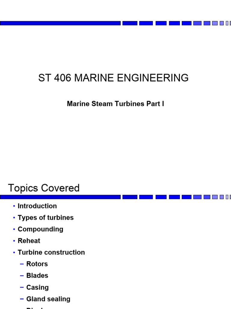 Marine Steam Turbines Part I | PDF | Turbine | Jet Engine