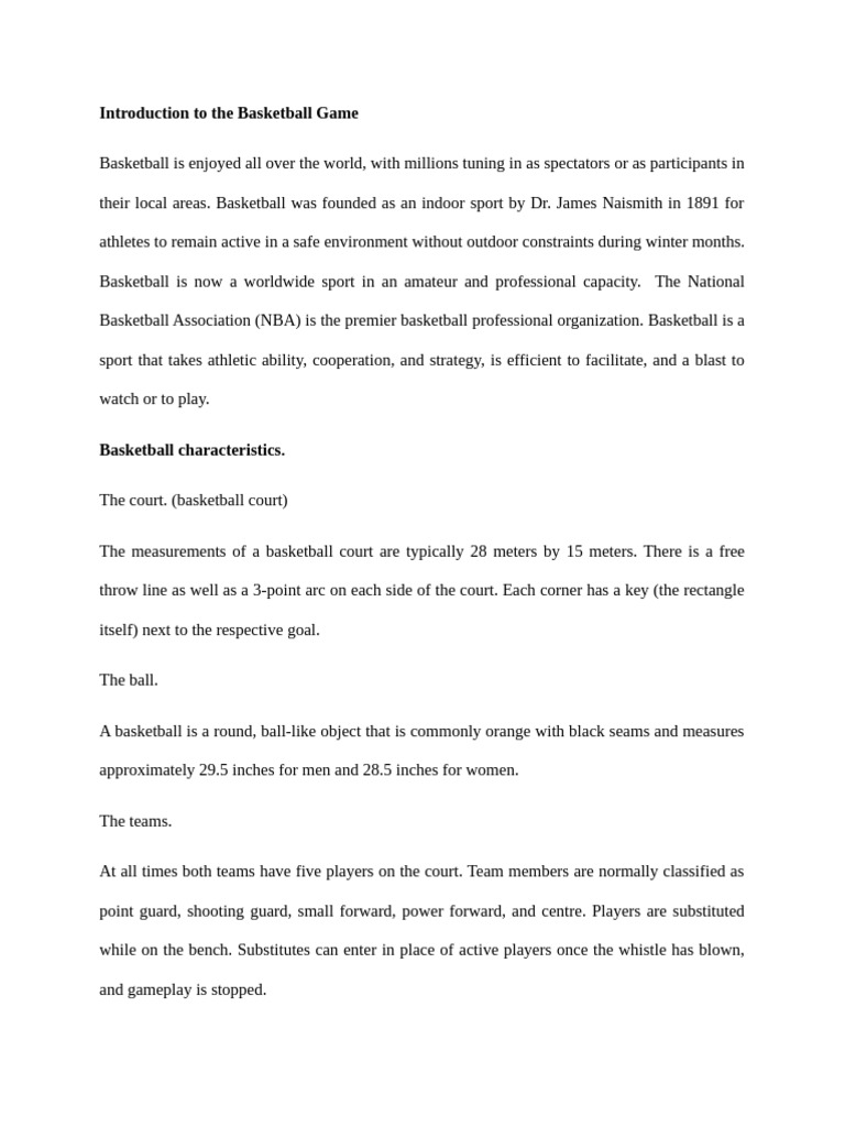 Basketball Game features overview | PDF | Indoor Sports | Athletic Sports