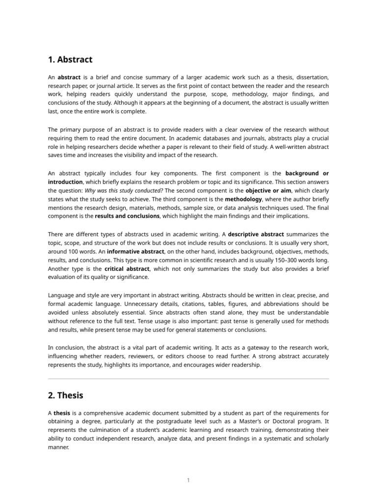Abstract, Thesis, Article, and Research Paper - Assignment | PDF ...
