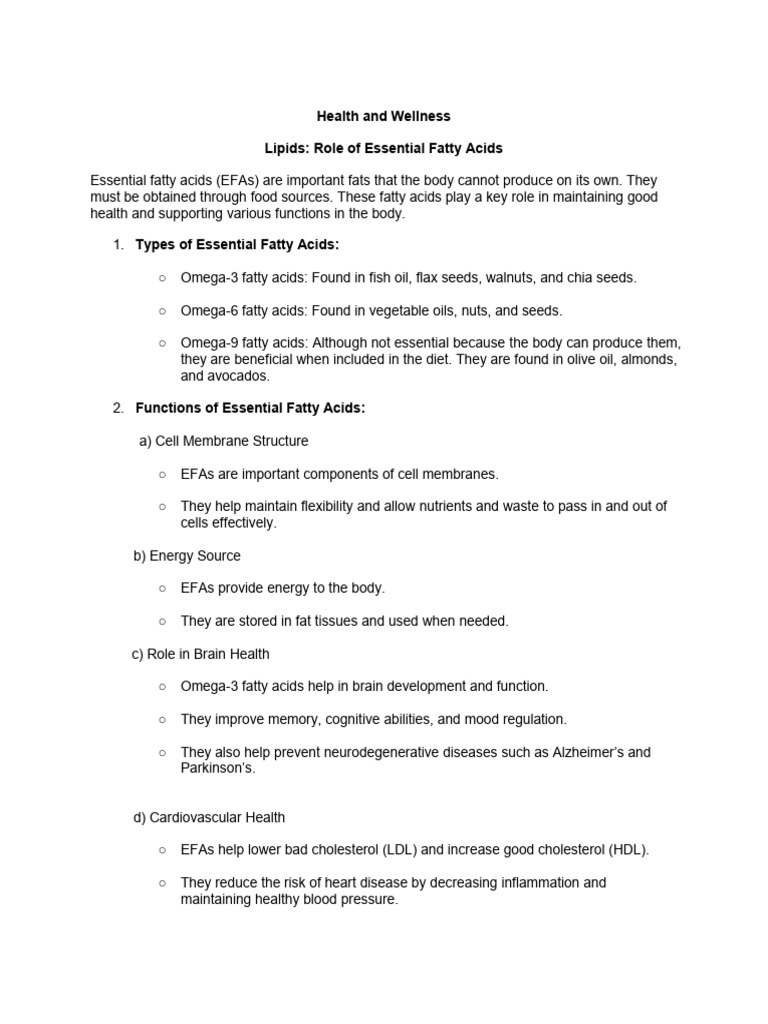 H& W Lipids Essential Fatty Acids | PDF | Omega 3 Fatty Acid | Fat