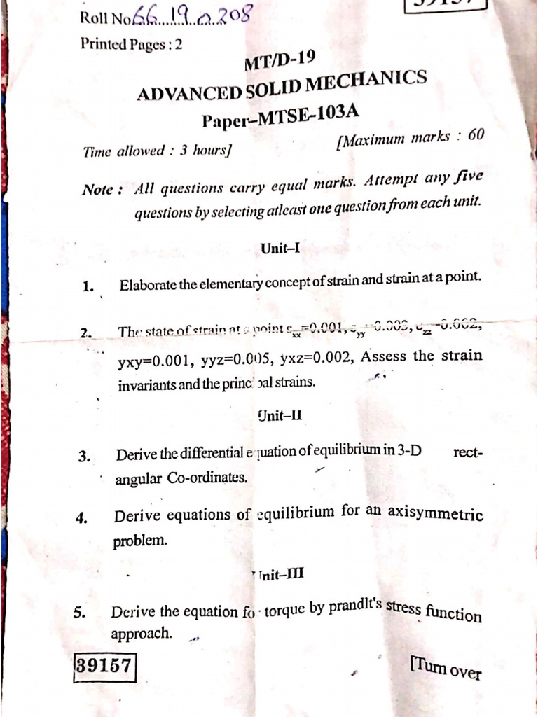 2019 ASM MTSE101 | PDF