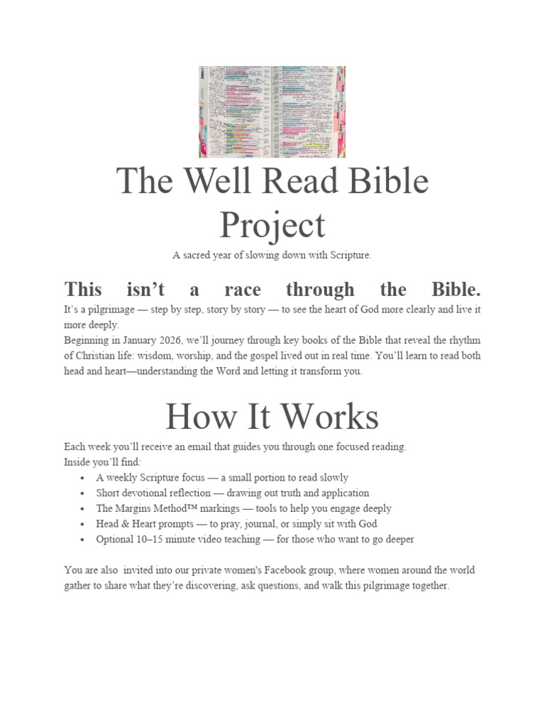 The Well Read Bible Project | PDF | Bible | God In Christianity