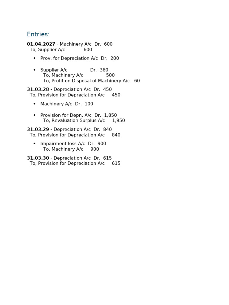 Machinery Account – Journal Entries (as It is) | PDF