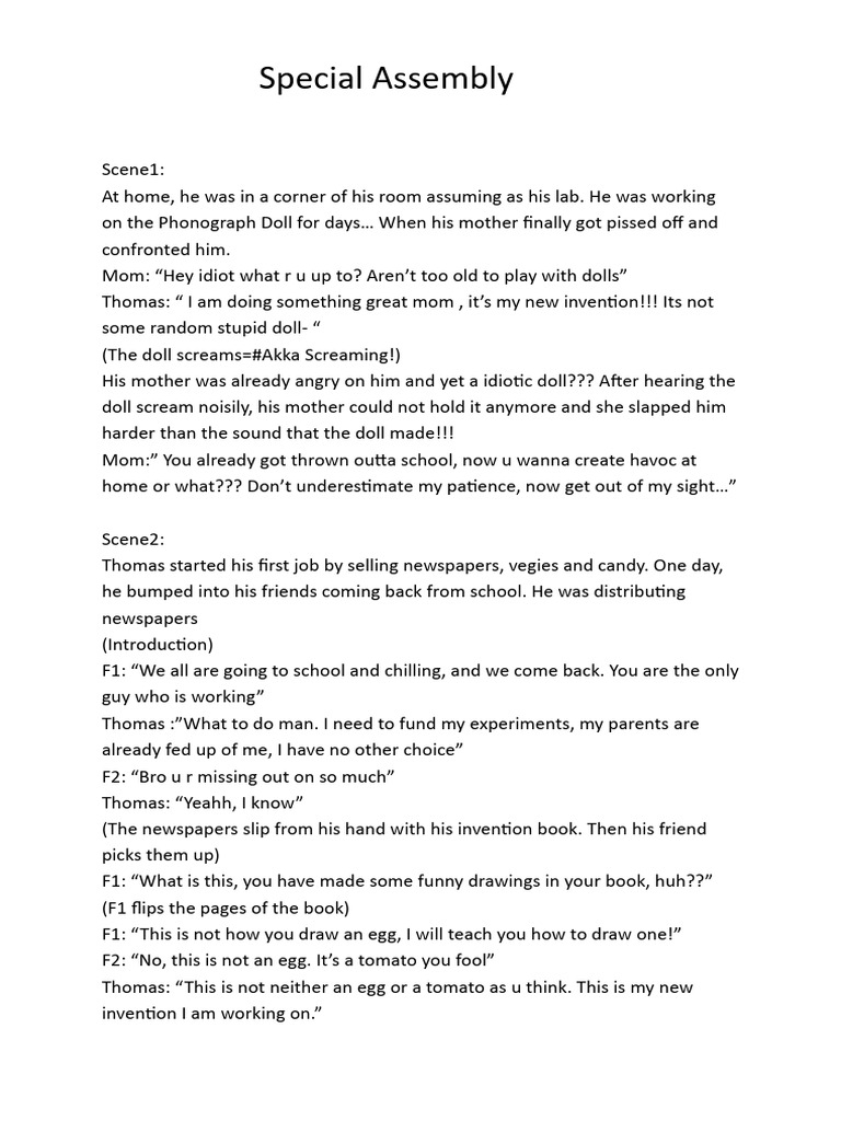 Special Assembly Skit | PDF