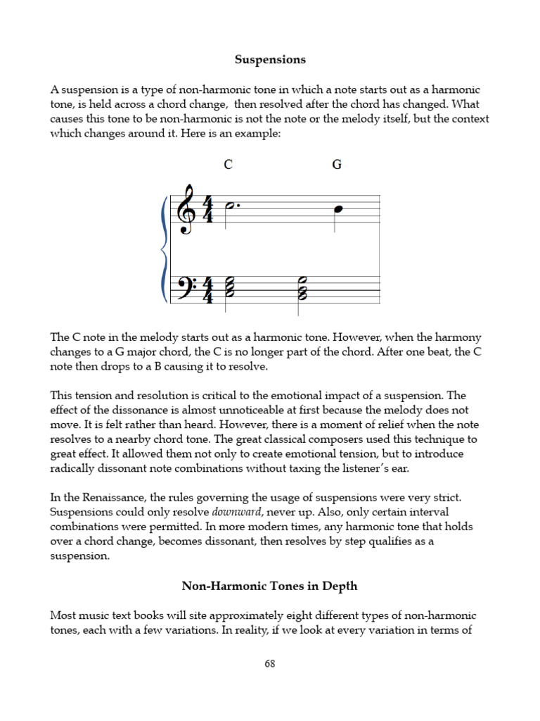 Non Harmonic Tones in Depth | PDF | Harmony | Music Theory