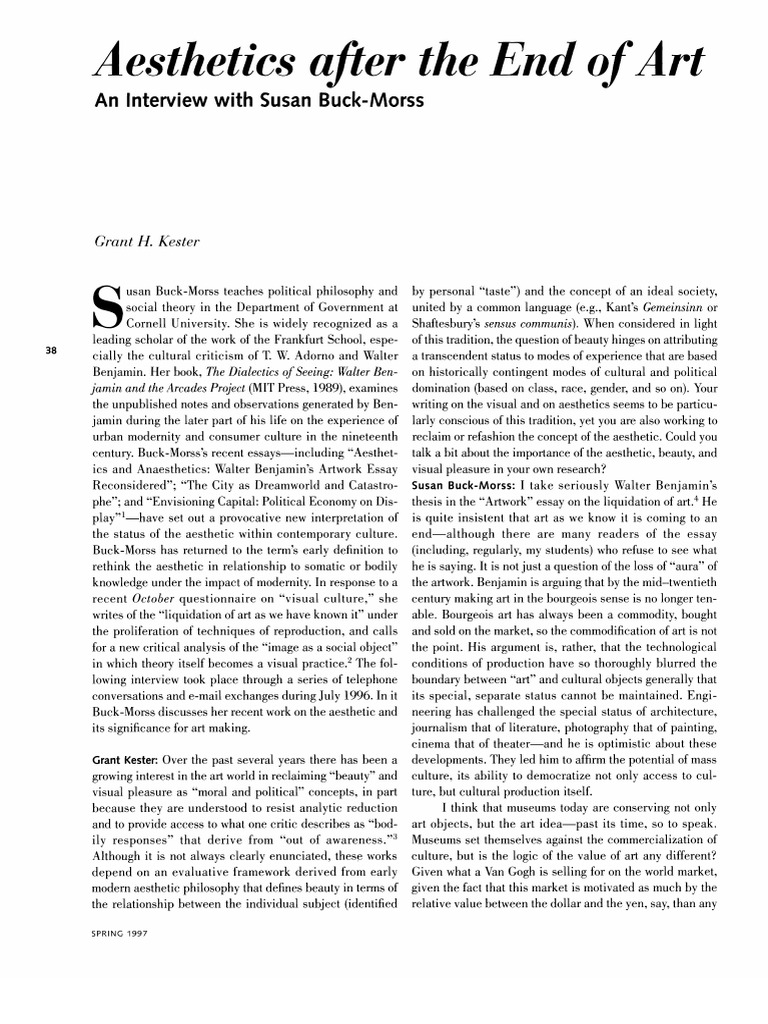 Buck-Morss Susan., Kester G. - Aesthetics After the End of Art ...