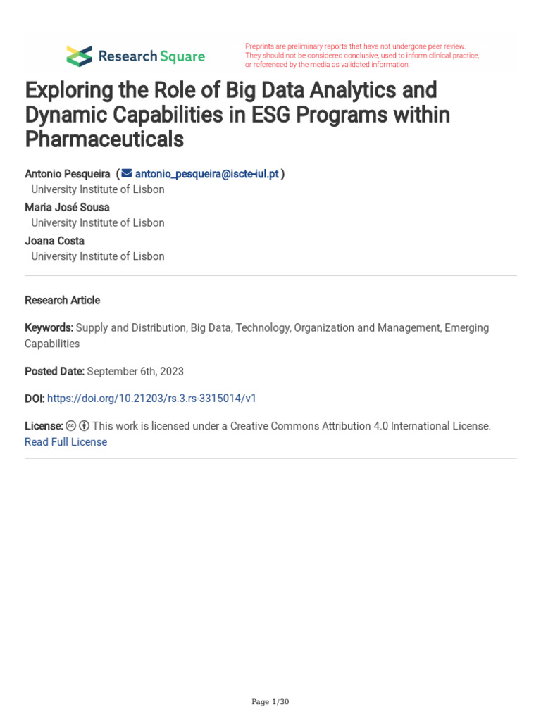 Exploring the Role of Big Data Analytics and Dynam | PDF | Agile ...