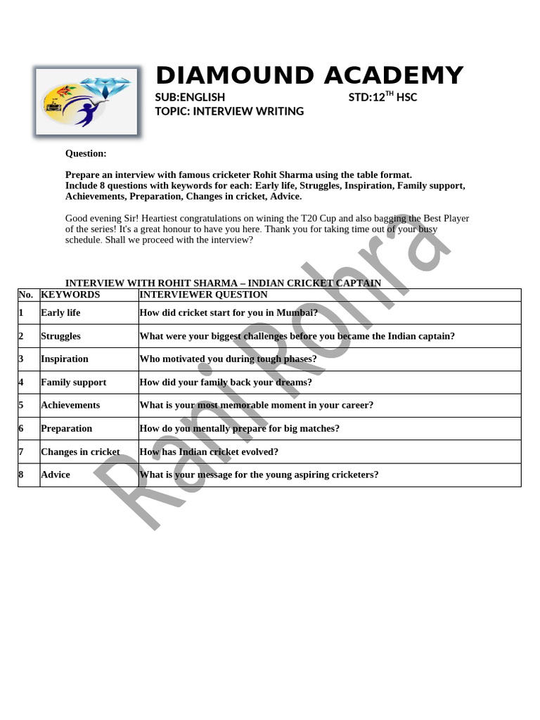 Interview Writing Format | PDF