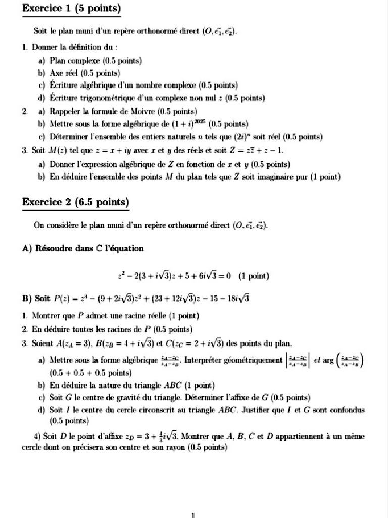 Exercices de Mathématique | PDF