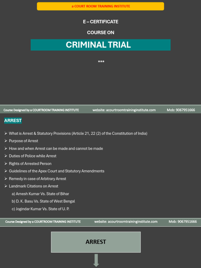 Criminal Trial Notes 3 | PDF | Arrest | Criminal Procedure In South Africa