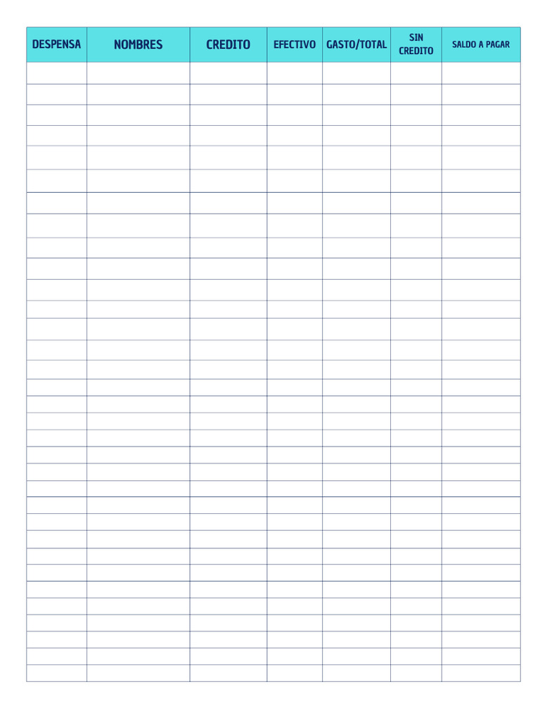 Documento A4 Tabla Control Gastos Sencillo Lila y Amarillo | PDF