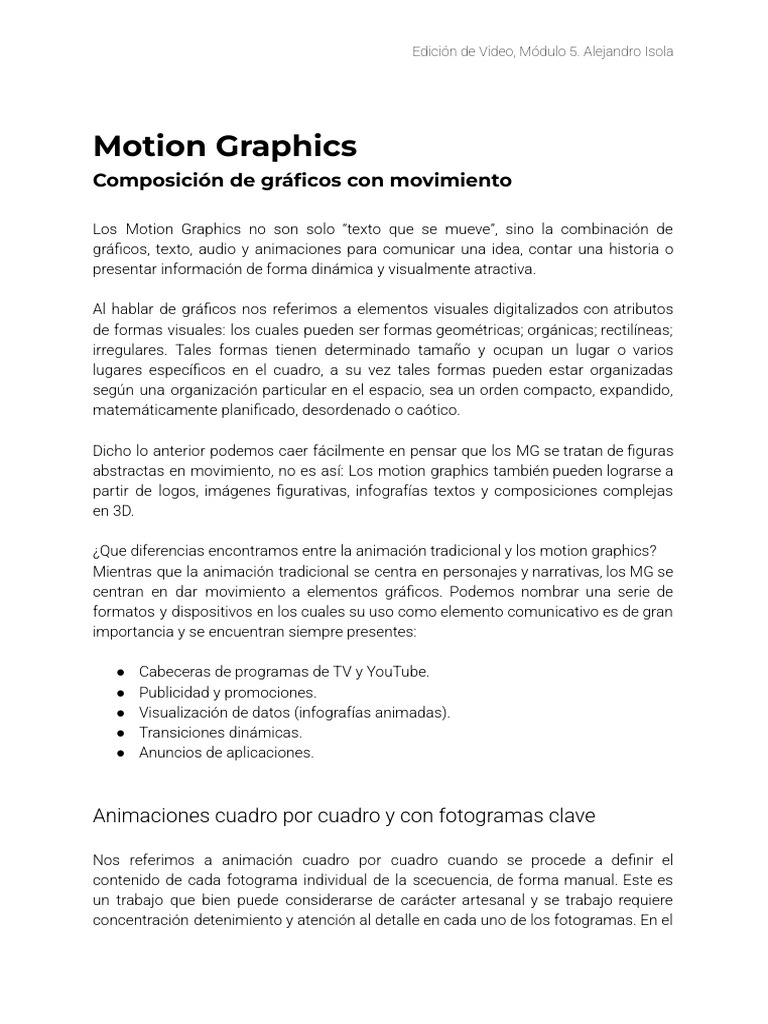 Edición de Video - Módulo 5 - Motion Graphics | PDF | Animación ...