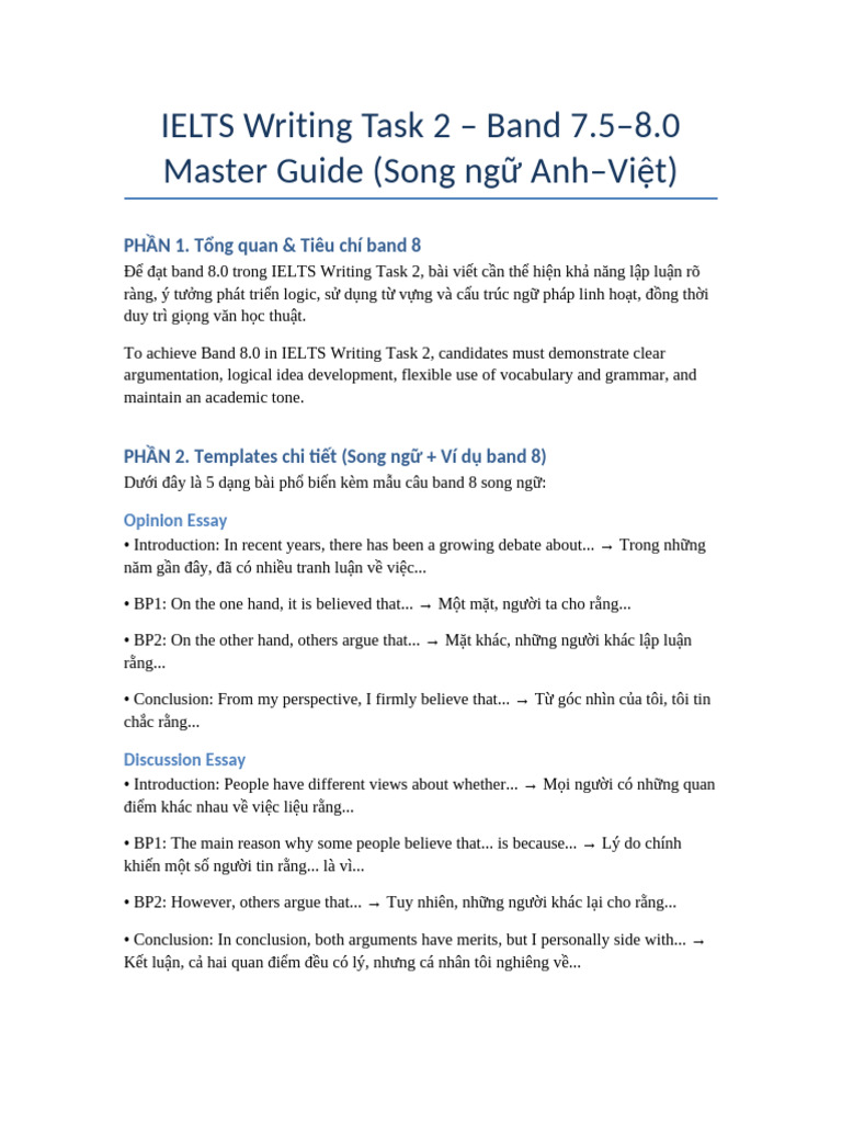 IELTS Writing Task2 Band8 Master Guide | PDF