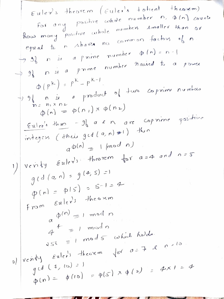 Euler-s Totient Function | PDF | Number Theory | Multiplication