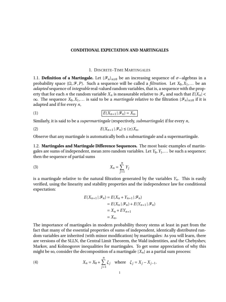 Martingales | PDF | Mathematical Objects | Probability Theory