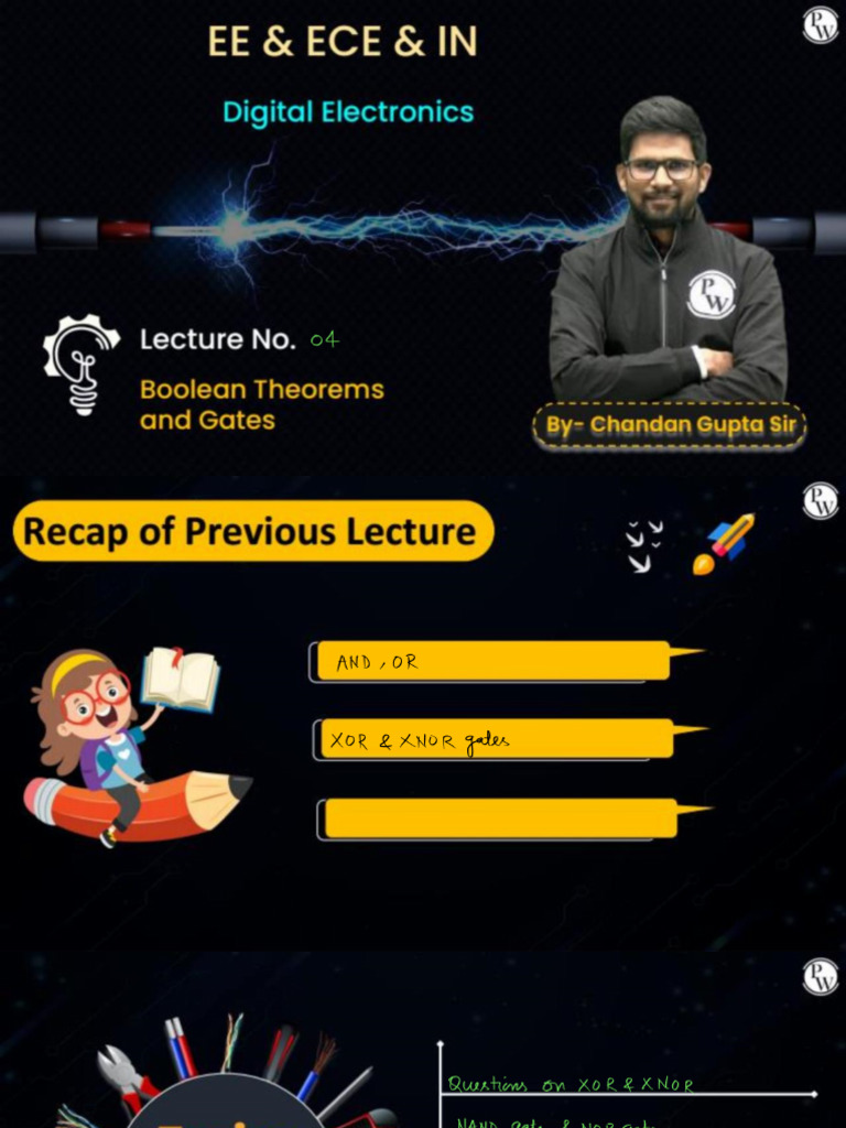 Boolean Theorems and GATES 04 Class Notes | PDF