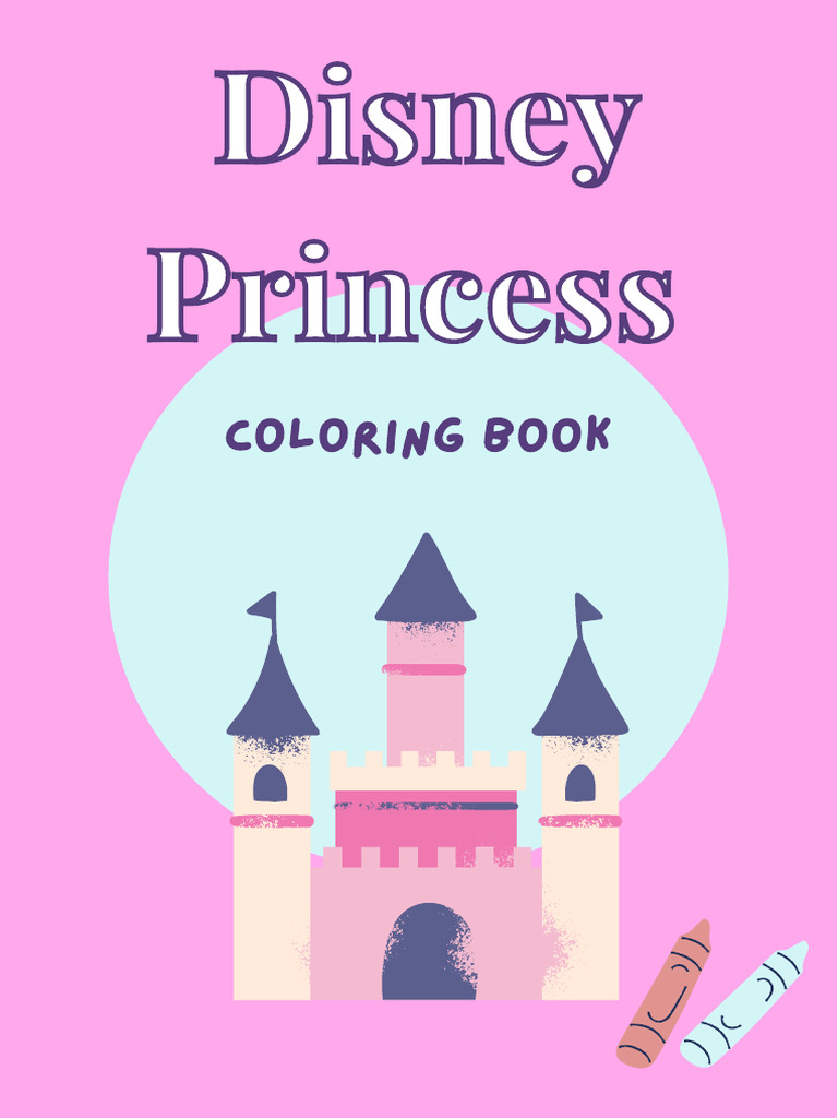 White Simple Disney Princess Coloring Book Worksheet | PDF
