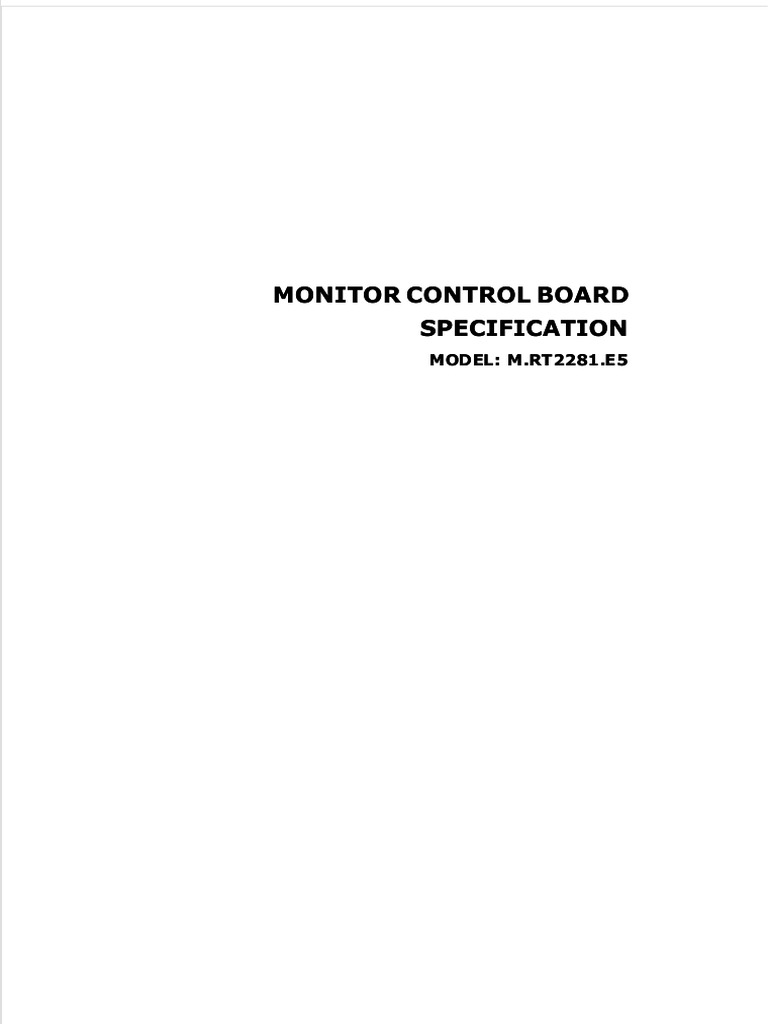 Monitor Control Board Monitor Control Board Specification Specification ...