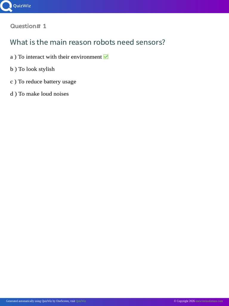 QuizWiz 01 28 2026 Correct | PDF | Sensor | Voltage