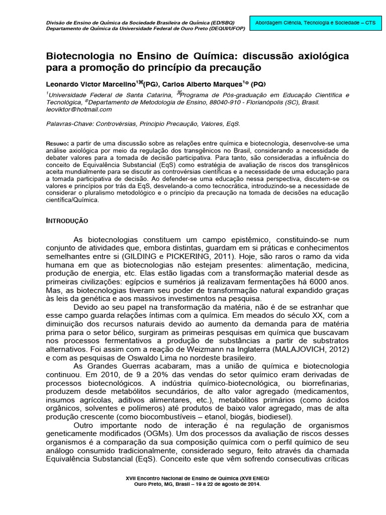 2014 - Anais XVII ENEQ CTS2 | PDF