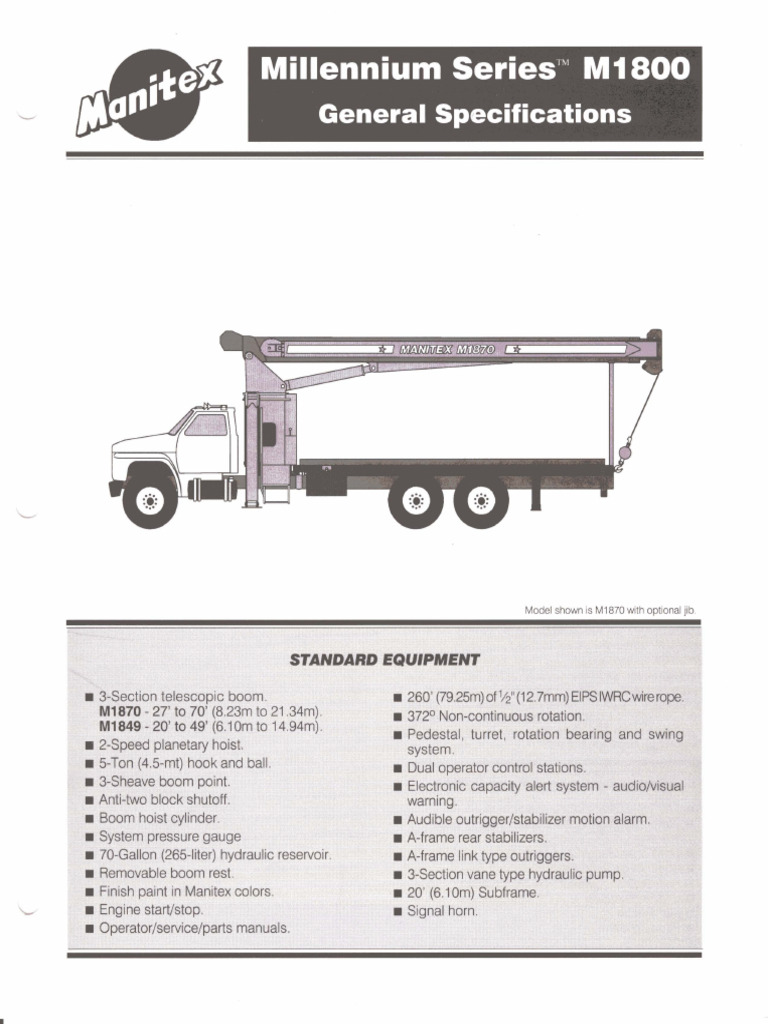 Manitex M1849 | PDF | Crane (Machine) | Vehicles