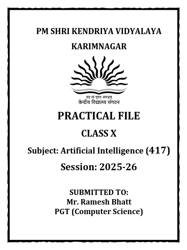 X Practical File New 2025 | PDF