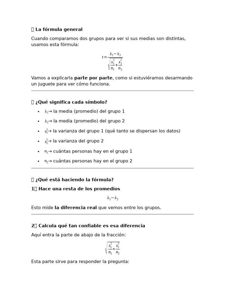 La Fórmula General | PDF | Diferencia | Matemáticas