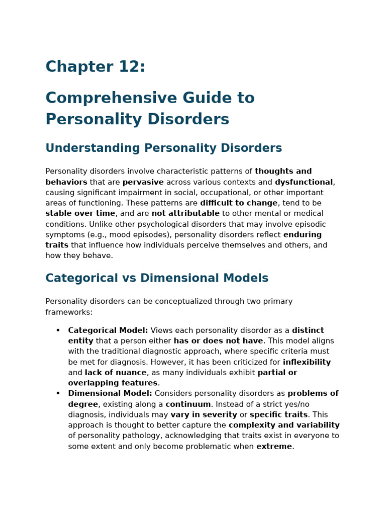 Psych 433 (Chapter 12) | PDF | Personality Disorder | Borderline ...