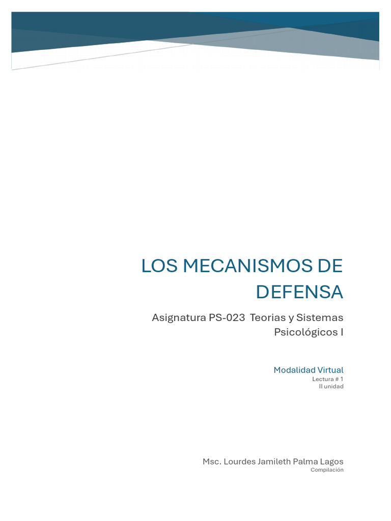 Mecanismos de Defensa | PDF | Ansiedad | Las emociones