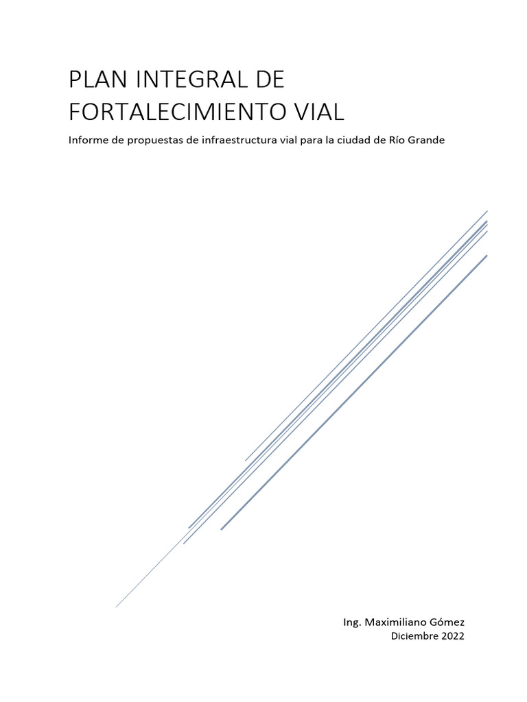Plan Integral de Fortalecimiento Vial | PDF | Calle | Intersección ...