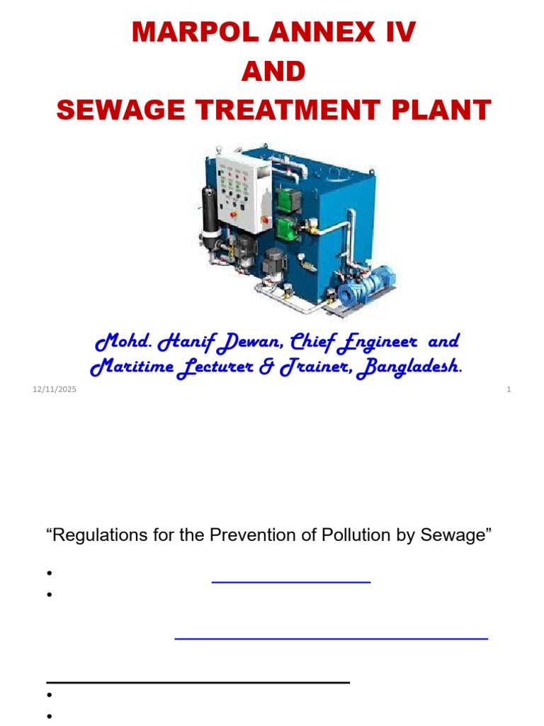 MARPOL Annex IV & Sewage Treatment Plant | PDF | Sewage Treatment | Sewage
