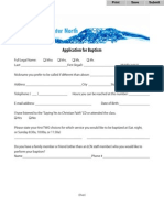 Baptism Application Packet